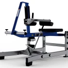 Adjustable thigh pad restraint on a Hammer Force Pro seated calf raise machine