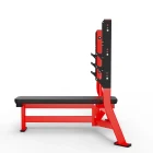 Heavy-duty frame and barbell supports on the Hammer Force Pro Olympic Flat Bench