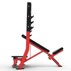 Heavy-duty frame and barbell supports on the Hammer Force Pro Olympic Incline Bench