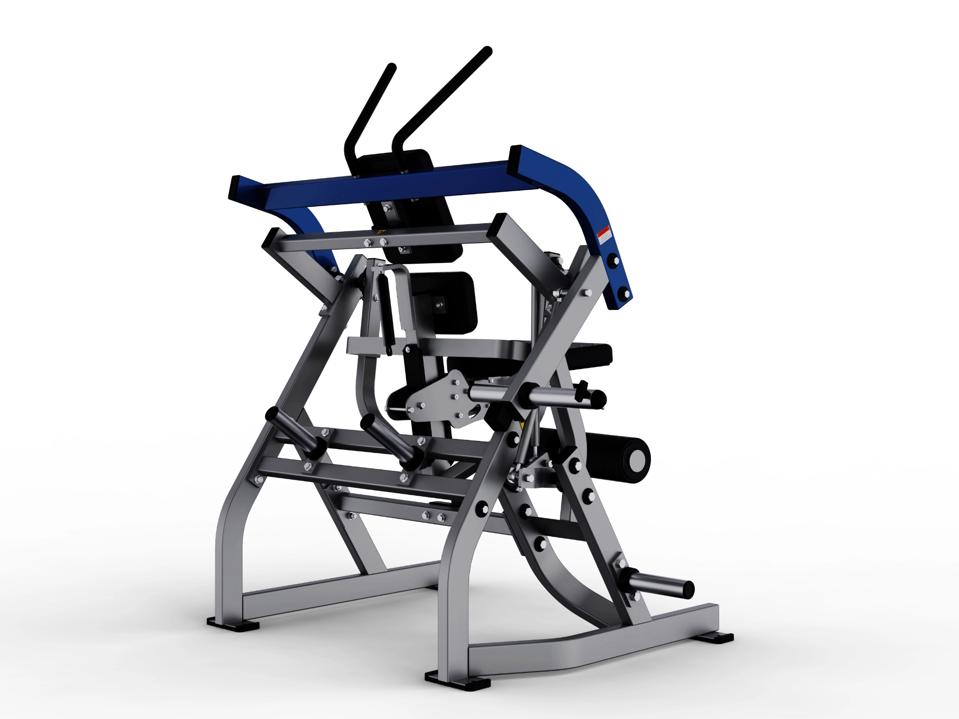 Plate-loading system and crunch mechanism on the Hammer Force Pro Plate-Loaded Abdominal Oblique Crunch