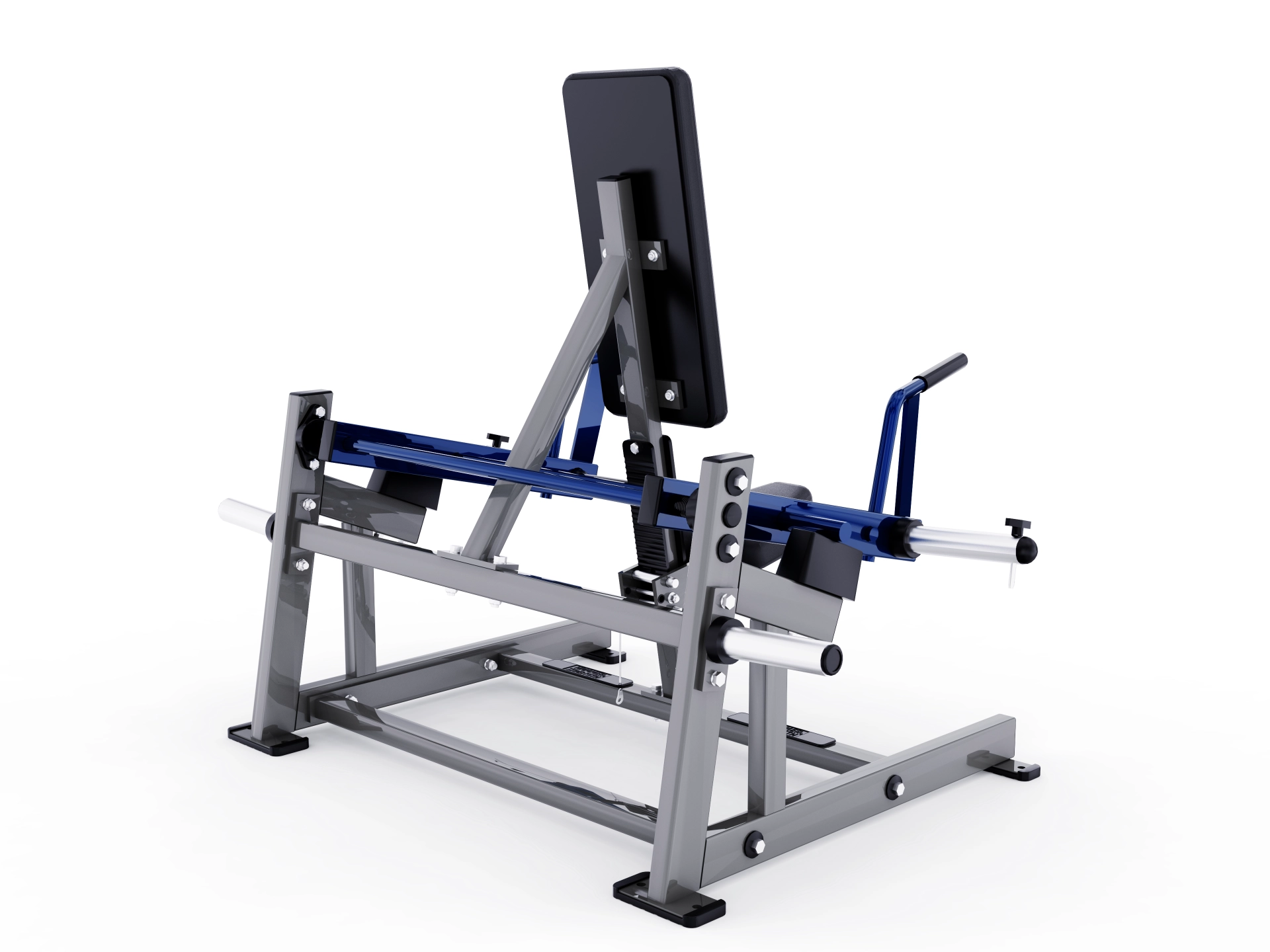 Plate-loading system and shrug handles on the Hammer Force Pro Plate-Loaded Seated Standing Shrug